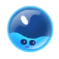 Pop blue bubble