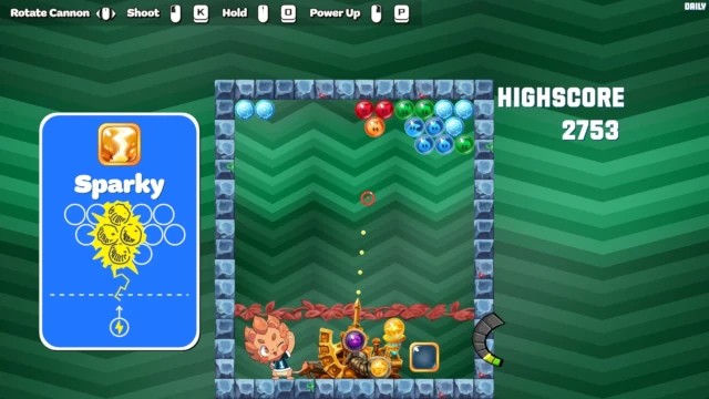 Sparky Power-Up Bubble on Hold